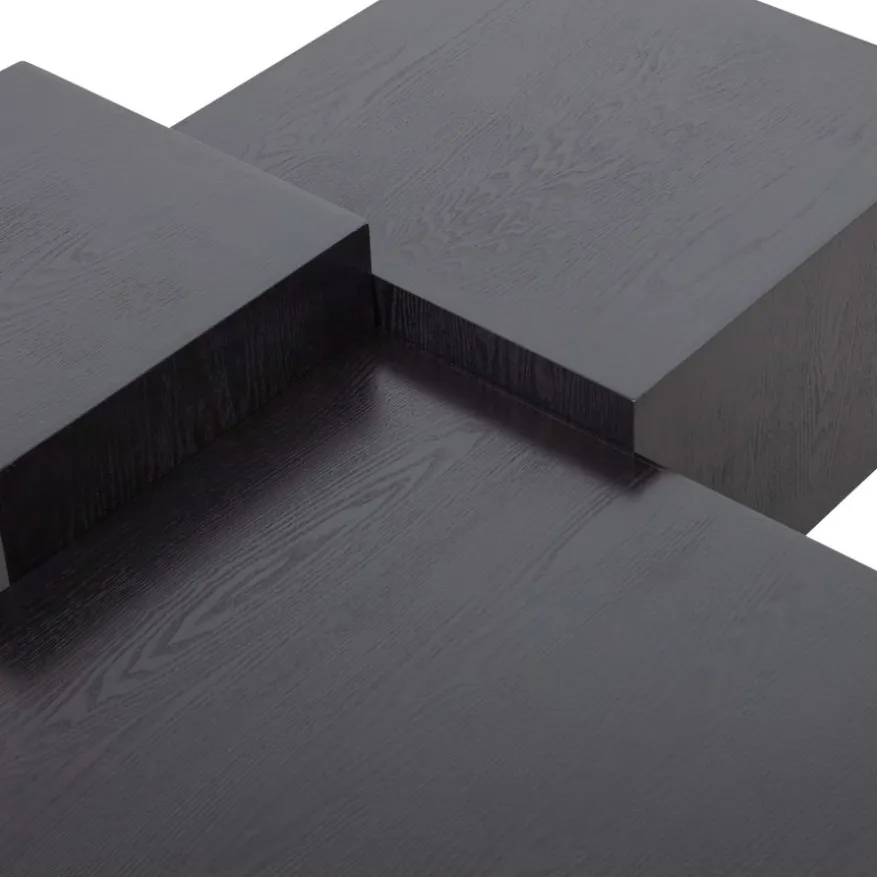 WOOOD Bijzettafel Pim Zwart - set 3 stuks
