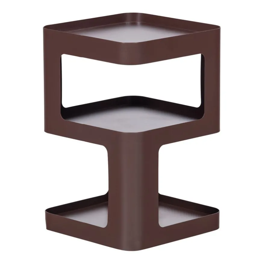 WOOOD Bijzettafel Riv Paars / Bruin - 35x35 cm