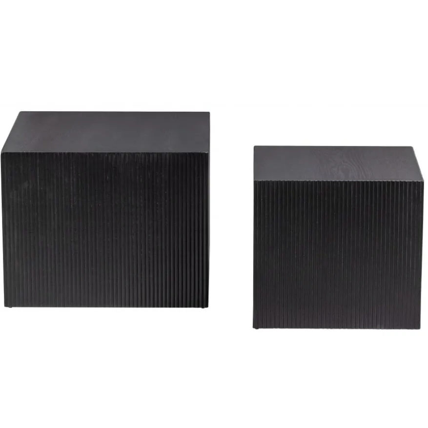 WOOOD Bijzettafel Sanne Zwart - set 2 stuks