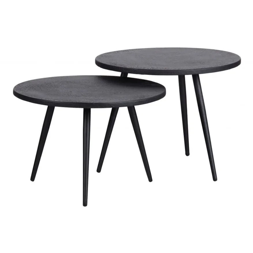 WOOOD Bijzettafel Suze Zwart - set 2 stuks