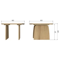 WOOOD Bijzettafel Tablo Eiken - 60x60 cm