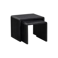 WOOOD Bijzettafel Willa Zwart - set 2 stuks
