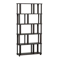 WOOOD Boekenkast Riss Donkerbruin - 90x186x30 cm