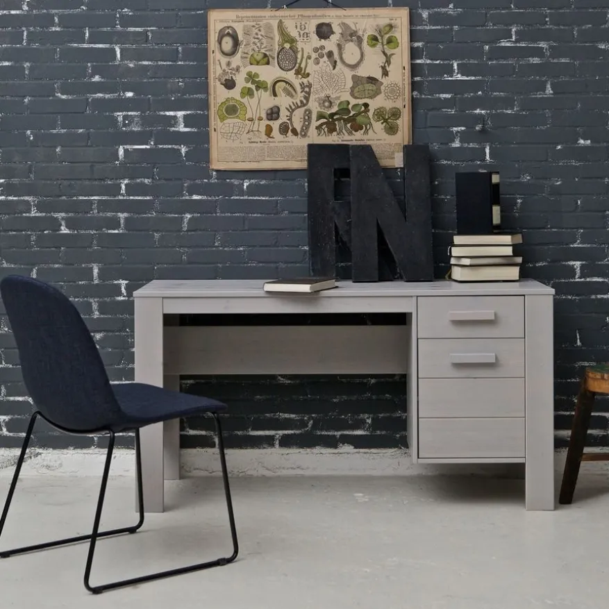 WOOOD Bureau Dennis Grijs - 141x74x59 cm