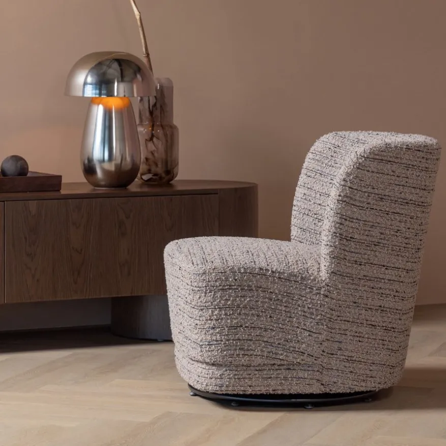 WOOOD Draaifauteuil Atty Beige Melange