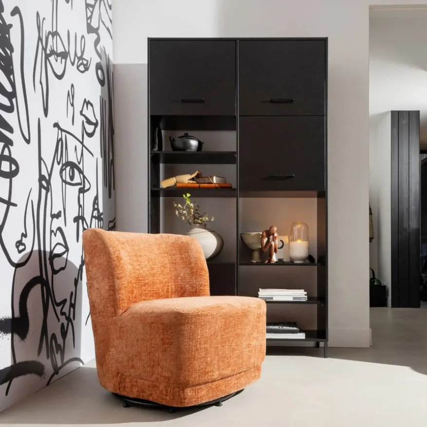WOOOD Draaifauteuil Atty Bloesem