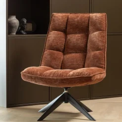 WOOOD Draaifauteuil Jouke Roestbruin