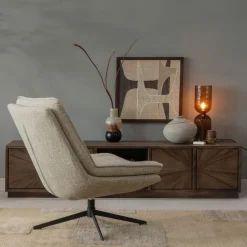 WOOOD Draaifauteuil Milaro Beige
