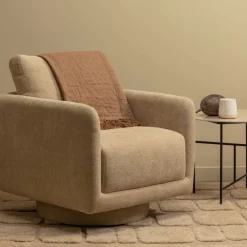 WOOOD Draaifauteuil Oscar Beige