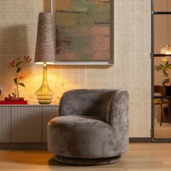 WOOOD Draaifauteuil Popular Taupe