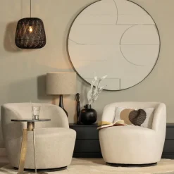 WOOOD Draaifauteuil Serra Zand
