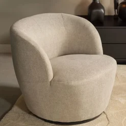 WOOOD Draaifauteuil Serra Zand