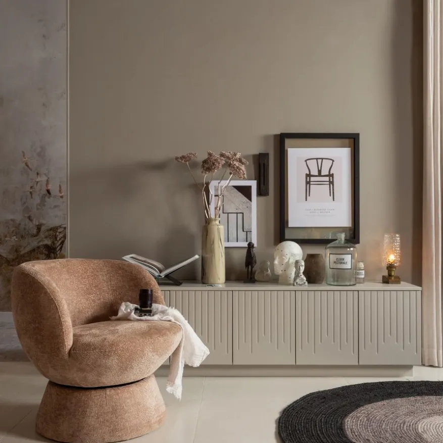 WOOOD Draaifauteuil Shuffle Lichtbruin