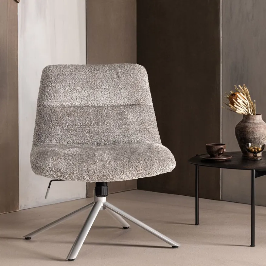 WOOOD Draaifauteuil Soren Grijs