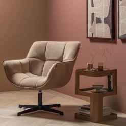 WOOOD Draaifauteuil Wibo Zand