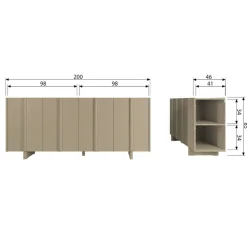 WOOOD Dressoir Basu Mud - 200x85x46 cm