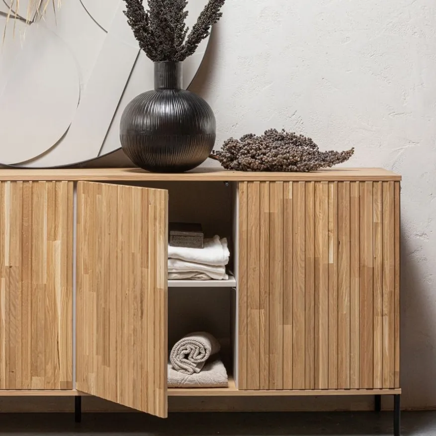 WOOOD Dressoir New Gravure Naturel - 200x85x46 cm