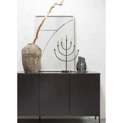 WOOOD Dressoir New Gravure Zwart - 200x85x46 cm