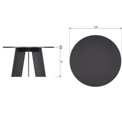 WOOOD Eettafel Fries Zwart - Ø 90 cm