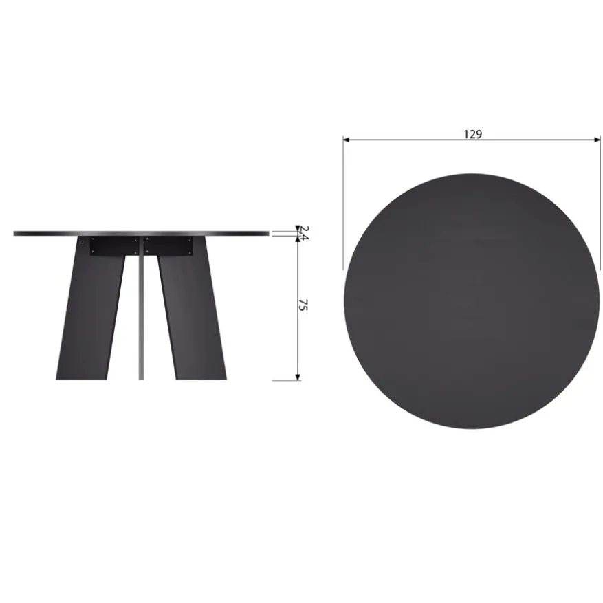 WOOOD Eettafel Fries Zwart - Ø 90 cm