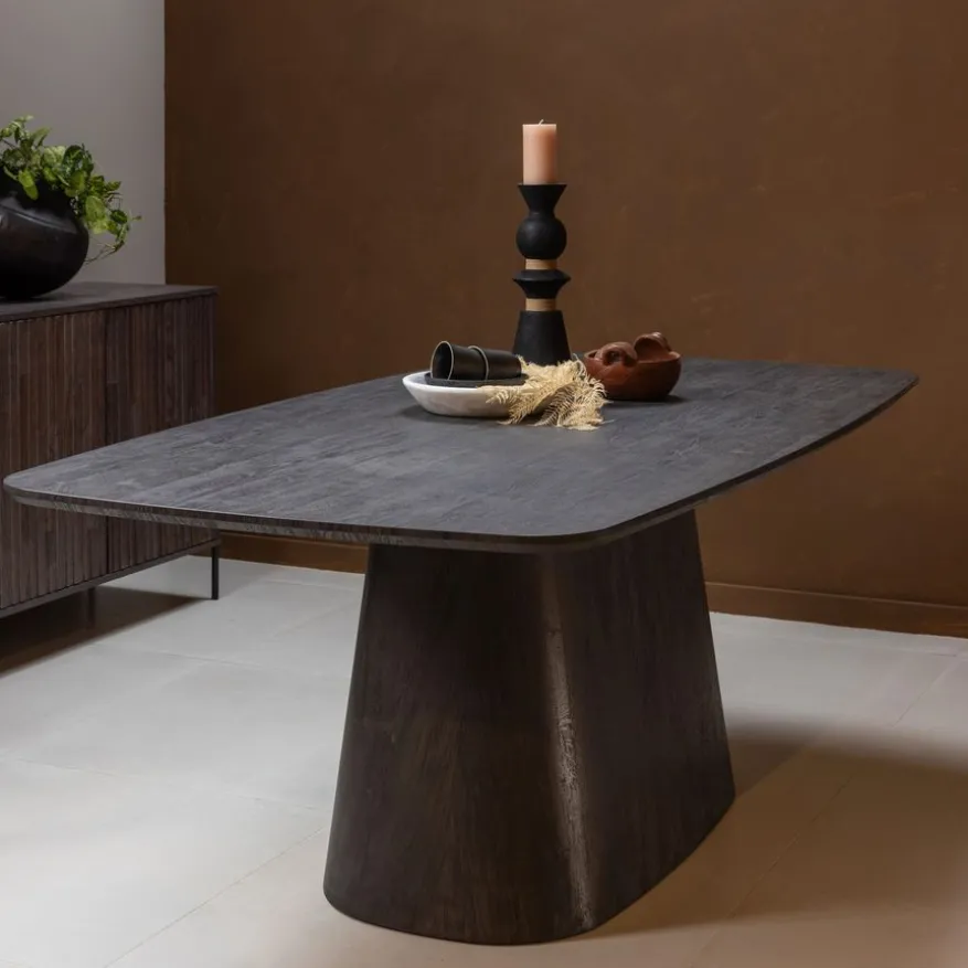 WOOOD Eettafel Leah Donkerbruin - 200x105 cm