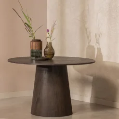 WOOOD Eettafel Maan Donkerbruin - Ø 120 cm