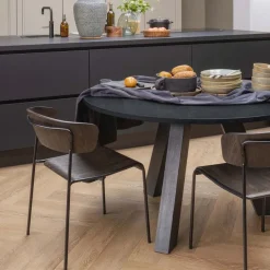 WOOOD Eettafel Rhonda Zwart - Ø 129 cm