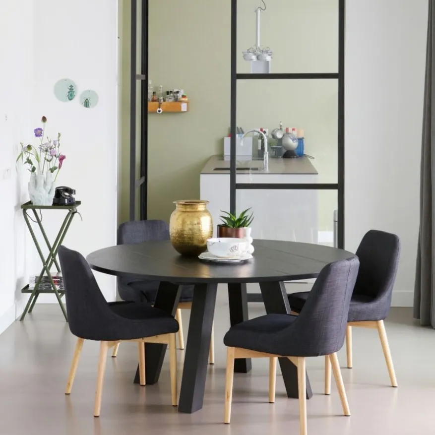 WOOOD Eettafel Rhonda Zwart - Ø 150 cm