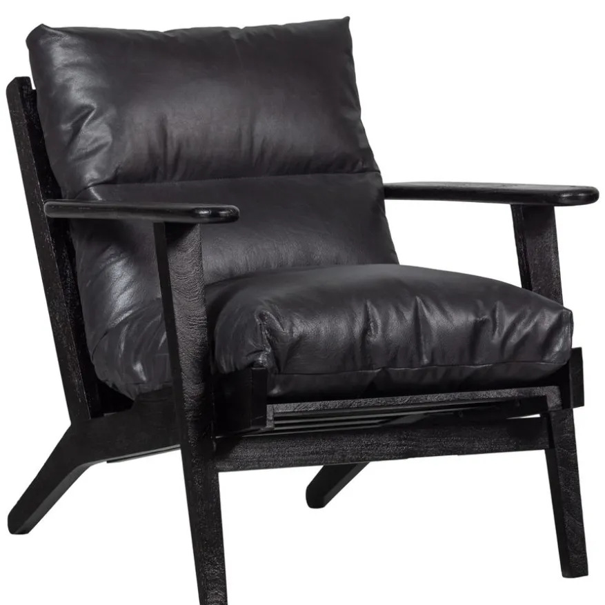WOOOD Fauteuil Houston Zwart