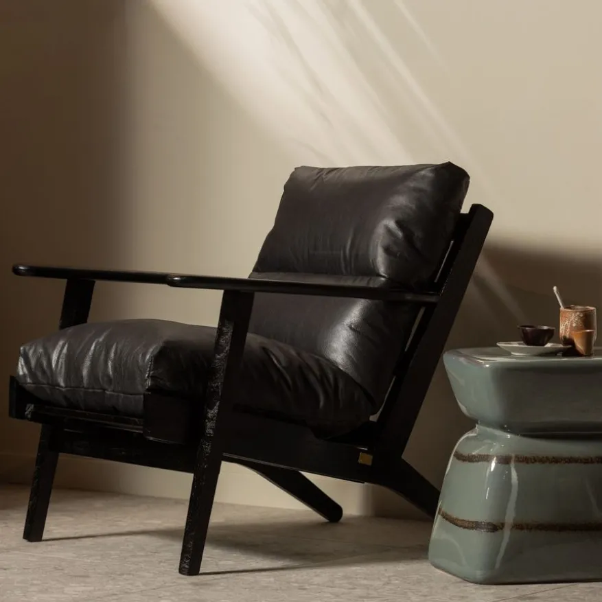 WOOOD Fauteuil Houston Zwart