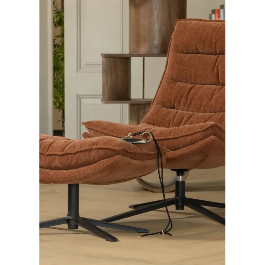 WOOOD Fauteuil Kube Bruin