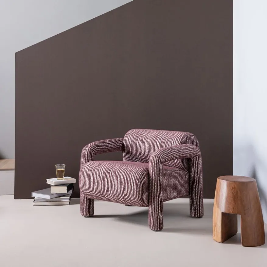 WOOOD Fauteuil Lenny Bordeauxrood