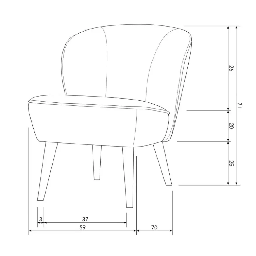 WOOOD Fauteuil Sara Groen