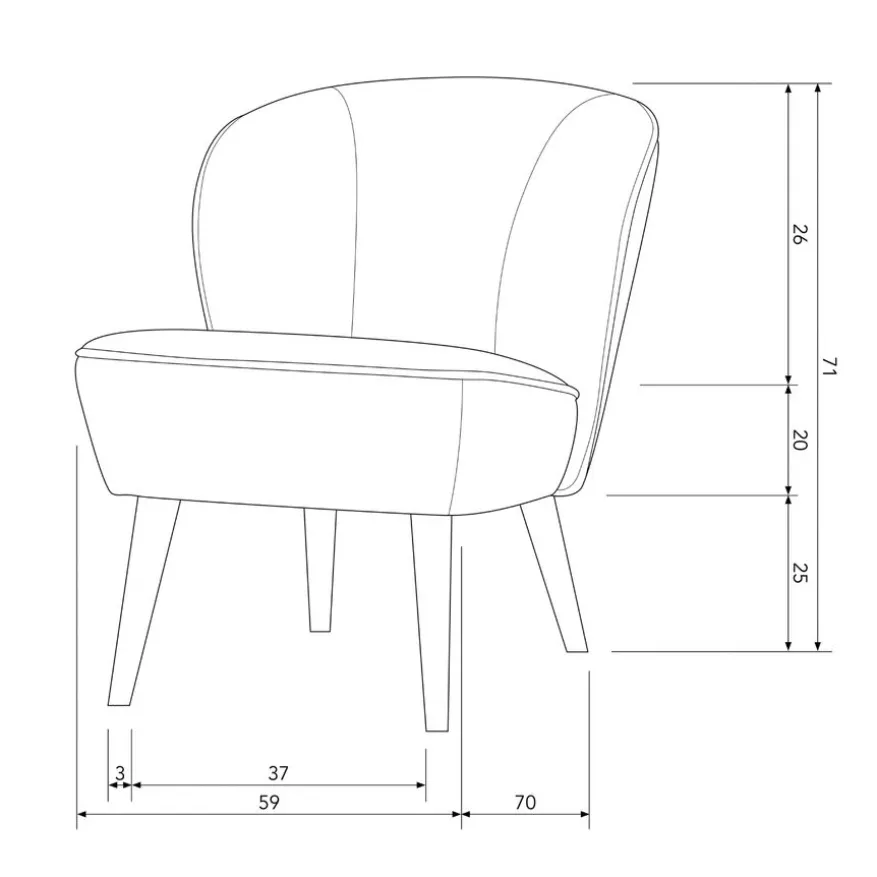 WOOOD Fauteuil Sara Roze