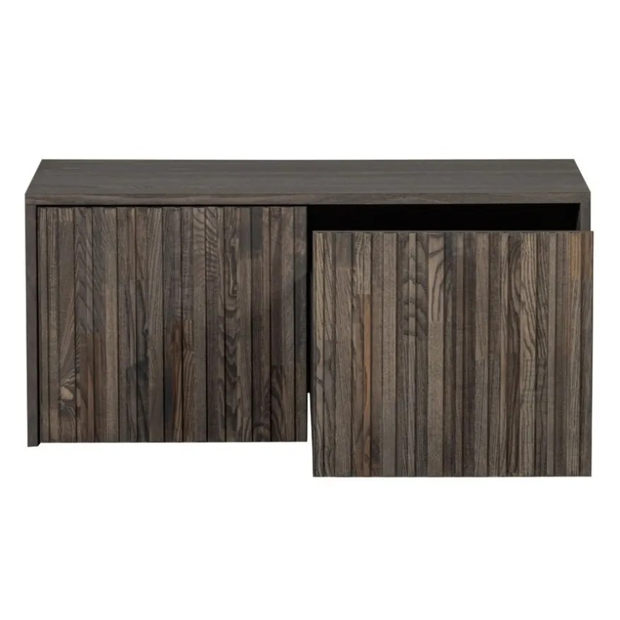 WOOOD Kistbank New Gravure Bruin - 88x50x40 cm