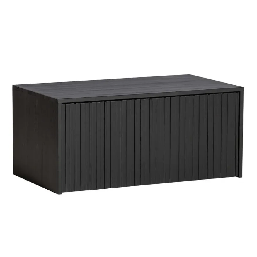 WOOOD Kistbank New Gravure Zwart - 88x50x40 cm