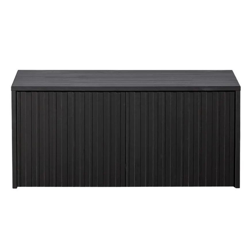 WOOOD Kistbank New Gravure Zwart - 88x50x40 cm