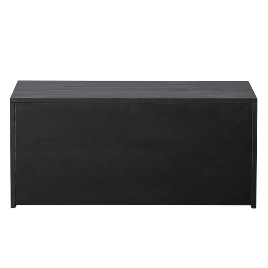 WOOOD Kistbank New Gravure Zwart - 88x50x40 cm