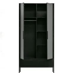 WOOOD Kledingkast Adam Zwart - 100x200x53 cm