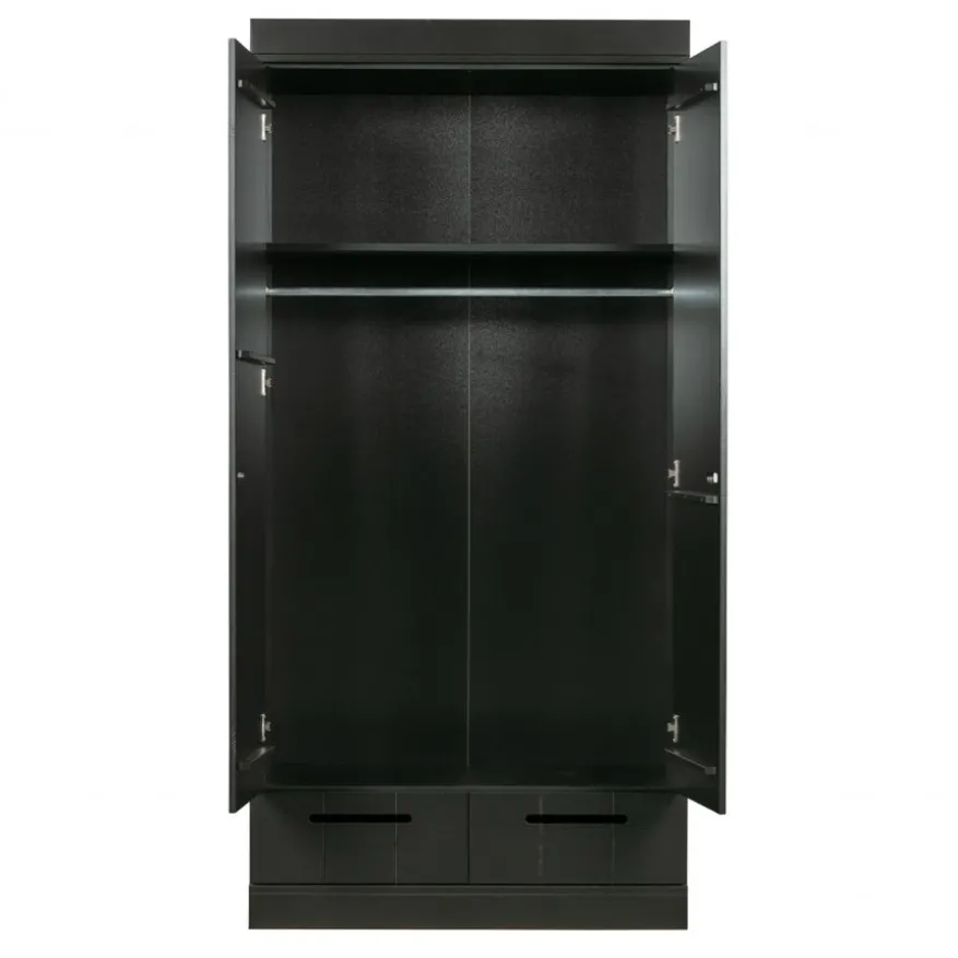 WOOOD Kledingkast Connect Zwart - 94x195x53 cm