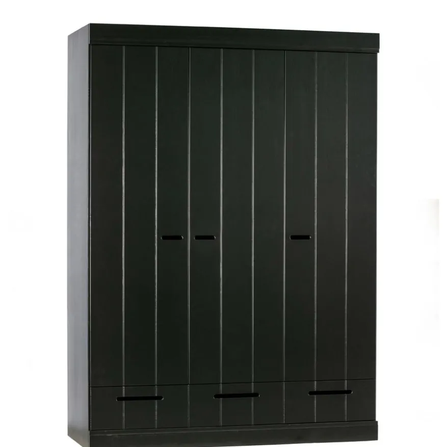 WOOOD Kledingkast Connect Zwart - 140x195x53 cm