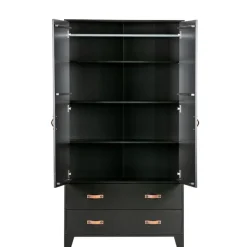 WOOOD Kledingkast Dian Zwart - 94x180x40 cm
