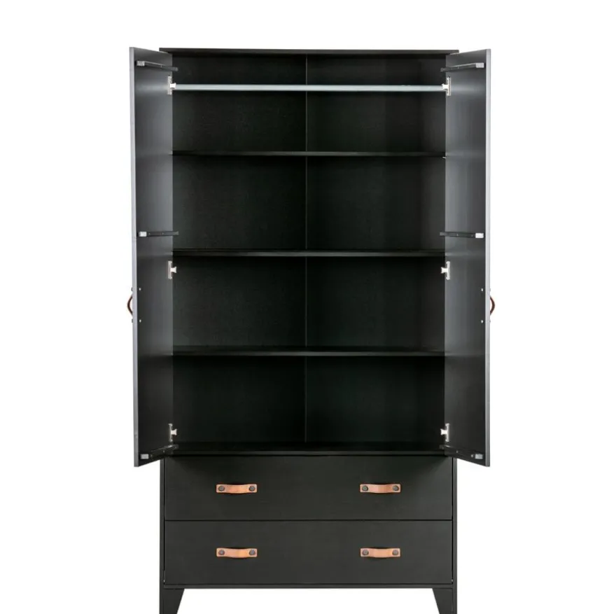 WOOOD Kledingkast Dian Zwart - 94x180x40 cm