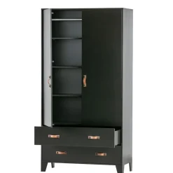 WOOOD Kledingkast Dian Zwart - 94x180x40 cm