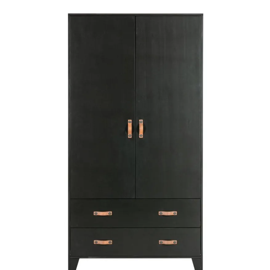 WOOOD Kledingkast Dian Zwart - 94x180x40 cm