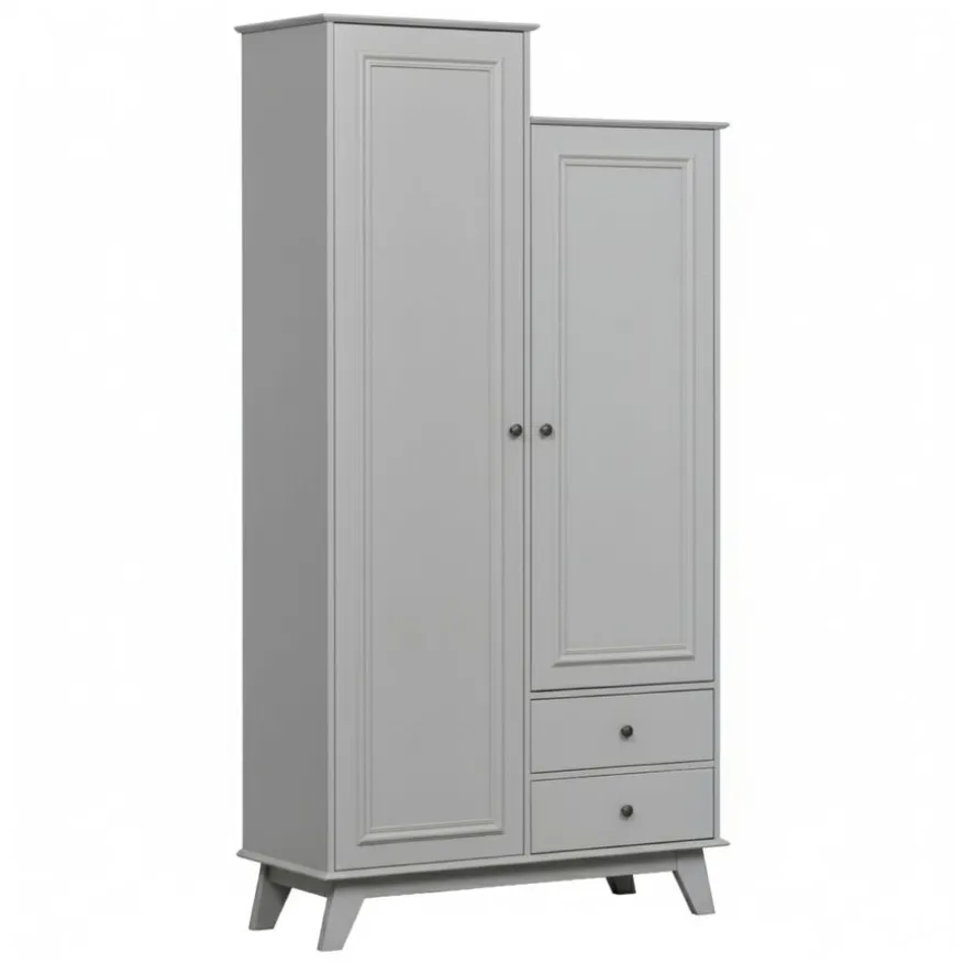 WOOOD Kledingkast Lily Grijs - 98x190x41 cm