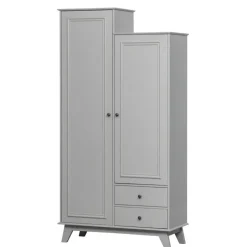 WOOOD Kledingkast Lily Grijs - 98x190x41 cm