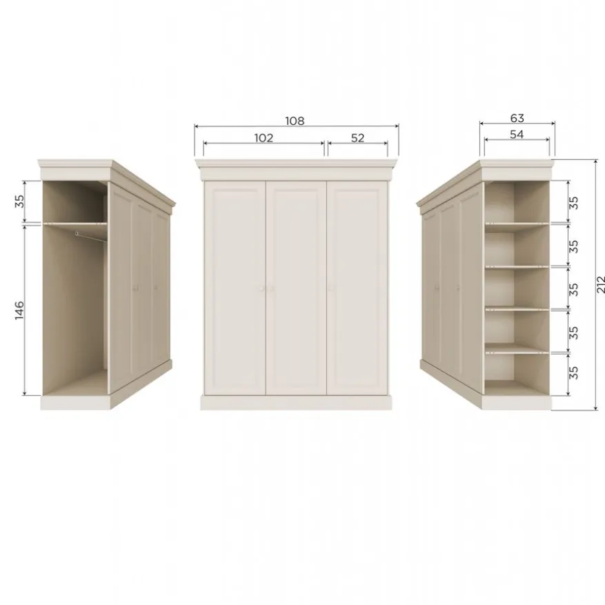 WOOOD Kledingkast Olivia Dust - 171x212x63 cm