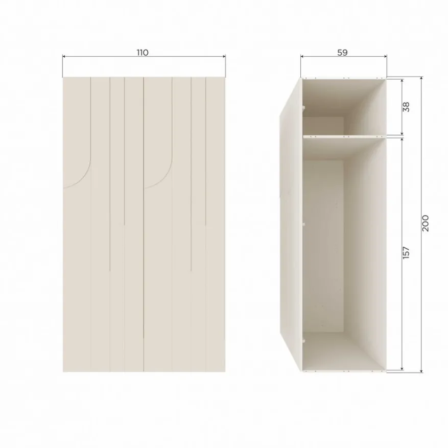 WOOOD Kledingkast Rain Dust - 110x200x57 cm