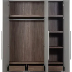 WOOOD Kledingkast Rens Grijs - 165x210x58 cm